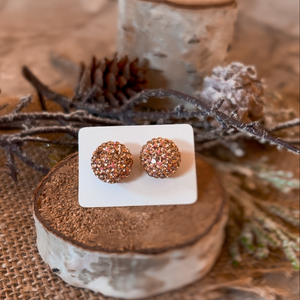 Rose Gold Sparkle Ball Earrings