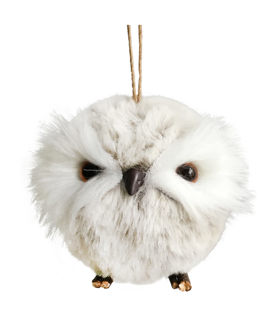Gray Fur Owl Ornament