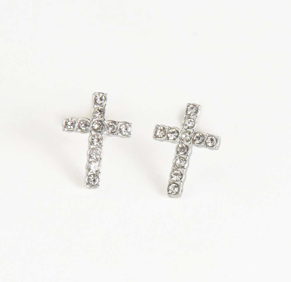 Cross Earrings in Silver