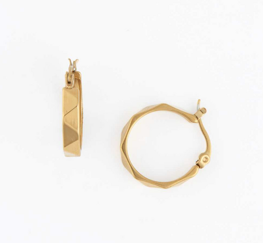 Hoop Earring in Abstract Gold