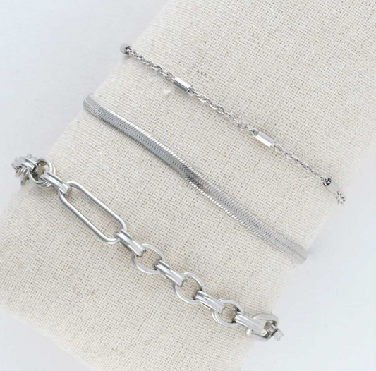 Silver Narelle Bracelet Set of 3