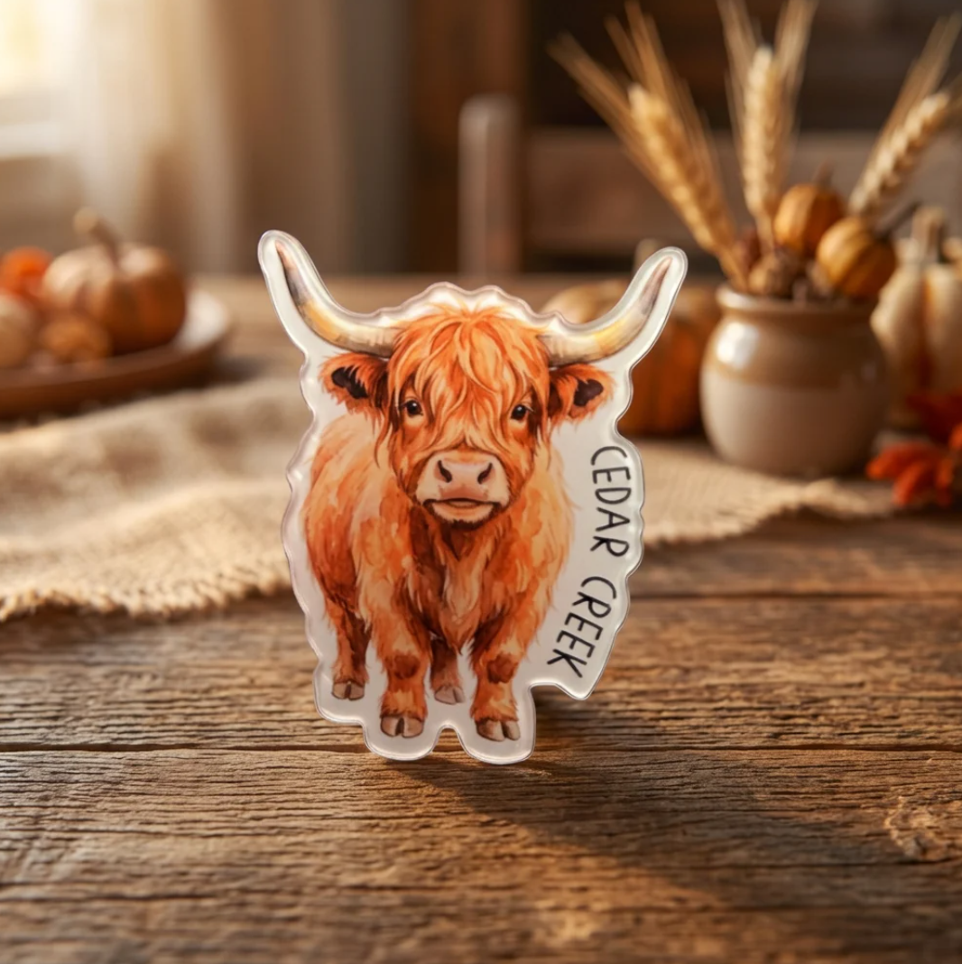 Highland Cow Cedar Creek Magnet