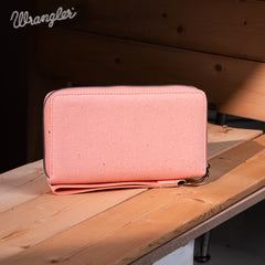 Vintage Wrangler Canvas Zip Wristlet in Pink