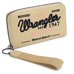 Tan Vintage Wrangler Canvas Zip Wristlet