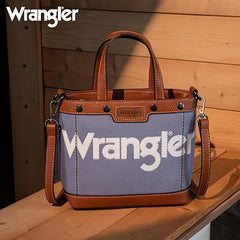 Wrangler Canvas Mini Top Handle Tote/Crossbody in Jean