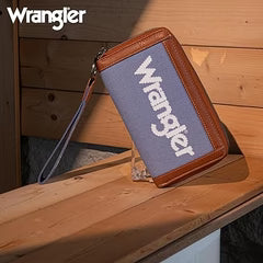 Wrangler Logo Wallet/Wristlet in Jean