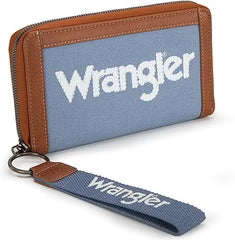 Wrangler Logo Wallet/Wristlet in Jean