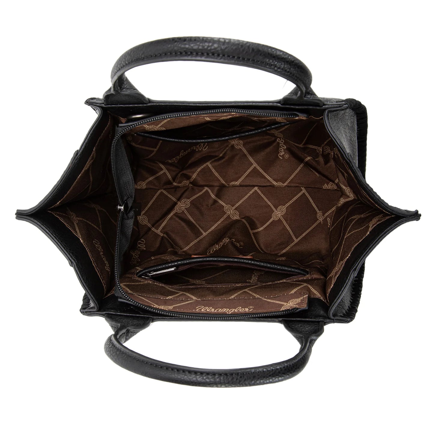 Wrangler Embroidered Trapezoid Tote/Crossbody in Black