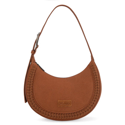 Wrangler Whipstitch Crescent Crossbody in Brown