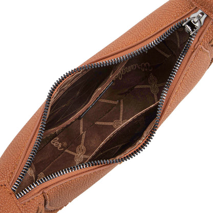 Wrangler Whipstitch Crescent Crossbody in Brown