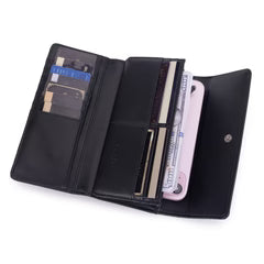 Wrangler Western Floral Tooled Tri-fold RFID Wallet/Wristlet - Black