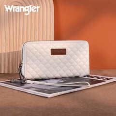 Wrangler Quilted Design RFID Wallet /Wristlet - Beige