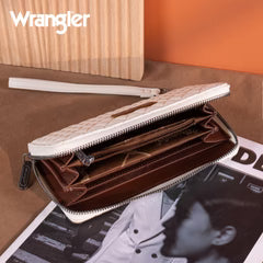 Wrangler Quilted Design RFID Wallet /Wristlet - Beige