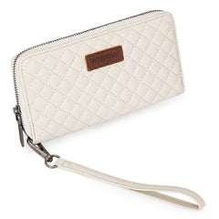 Wrangler Quilted Design RFID Wallet /Wristlet - Beige