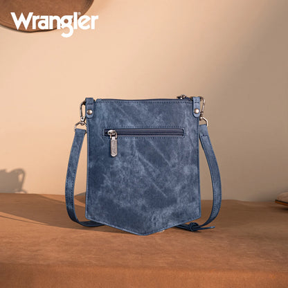 Wrangler "W" Stitch Water Repellent Denim Pocket Crossbody in Jean