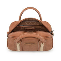 Wrangler Whipstitch Collection Mini Satchel/Crossbody Bag - Brown
