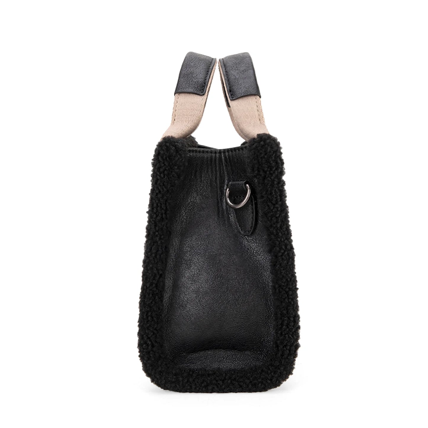 Wrangler Sherpa Small Canvas Tote/Crossbody in Black