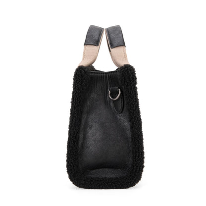 Wrangler Sherpa Small Canvas Tote/Crossbody in Black