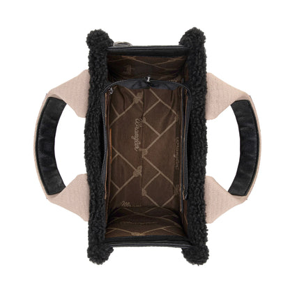 Wrangler Sherpa Small Canvas Tote/Crossbody in Black