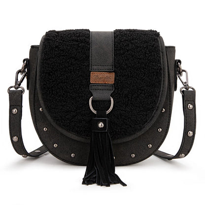 Wrangler Sherpa Saddle Bag Crossbody in Black