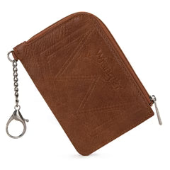 Wrangler Mini Zip Card Case in Brown