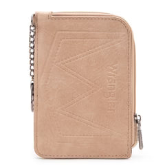 Wrangler Mini Zip Card Case in Tan