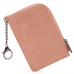 Wrangler Mini Zip Card Case in Pink