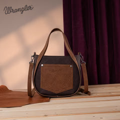 Wrangler "W" Stitch Fringe Two Tone Tote/Crossbody