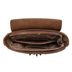 Wrangler Western Tooled Saddle Bag Crossbody in Coffee