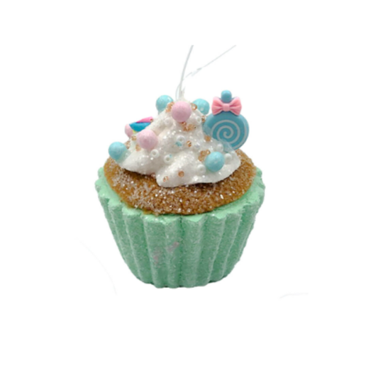 Green Sprinkle Cupcake Ornament