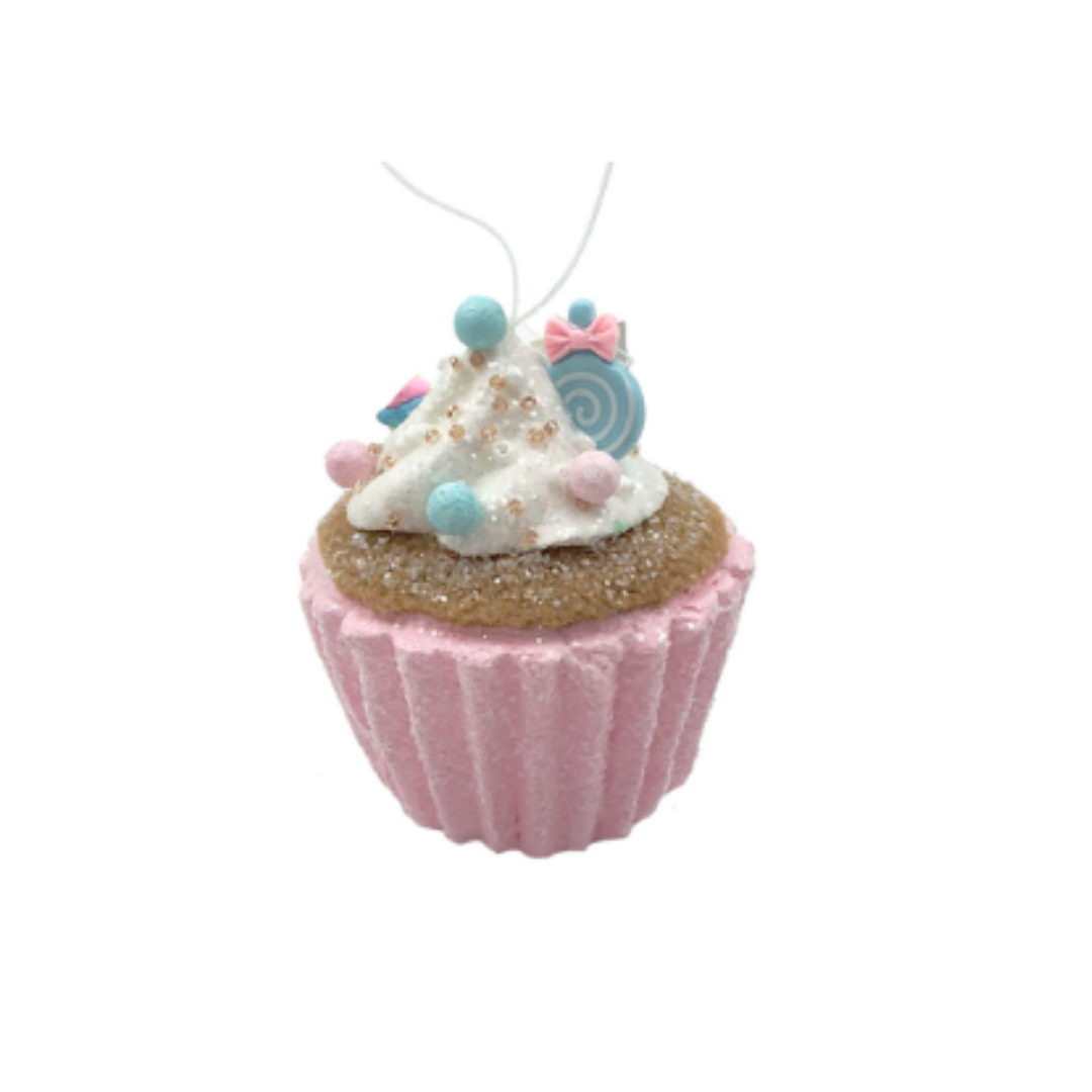 Pink Sprinkle Cupcake Ornament