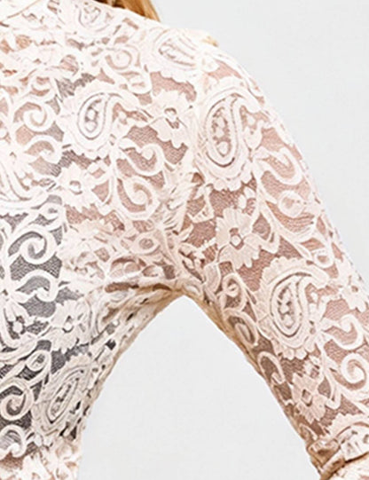 White Lace Blouse Layering Top