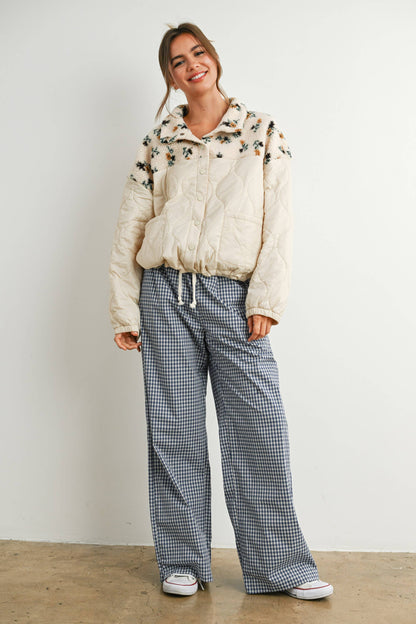 Floral Puffer Long Sleeve Jacket