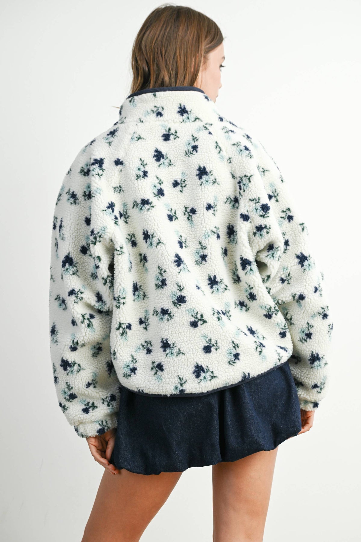 Floral Print Fleece Jacket
