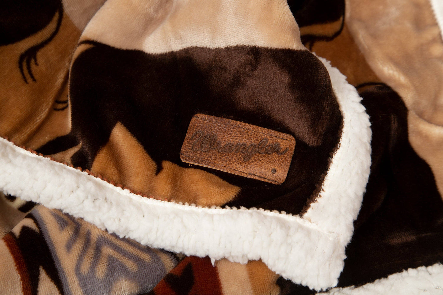 Wrangler® Buffalo Southwestern Plush Sherpa Throw