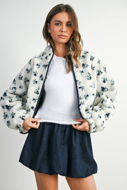 Floral Print Fleece Jacket