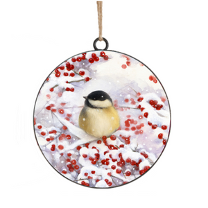 Birds Metal Disc Ornament