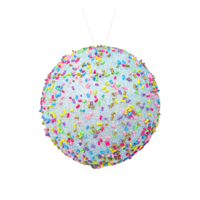 Blue Candy Sprinkle Ball Ornament