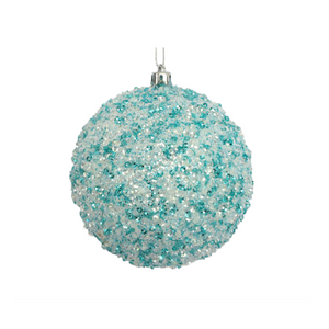 Blue Ornament Ball with Glitter and Sequins