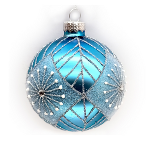 Blue Ornament with Starburst Detail Glass