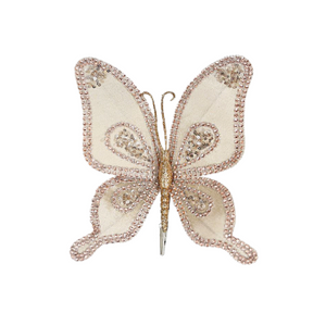 Rose Gold Velvet Butterfly Clip