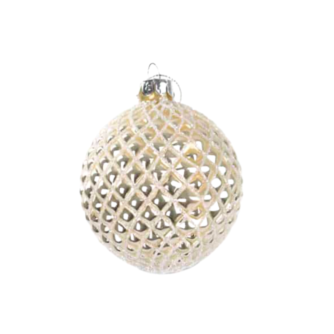 Champagne Diamond Pattern Ornament Ball