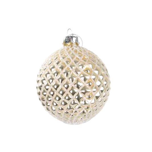 Champagne Diamond Pattern Ornament Ball