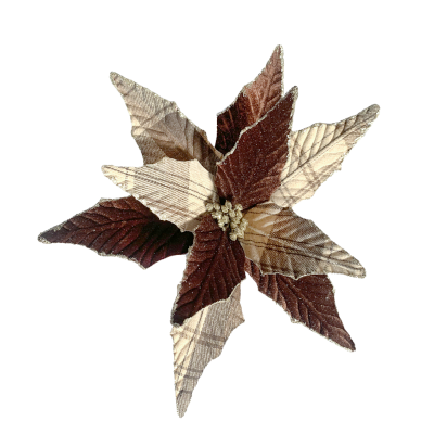 Chocolate Brown Velvet Poinsettia Clip