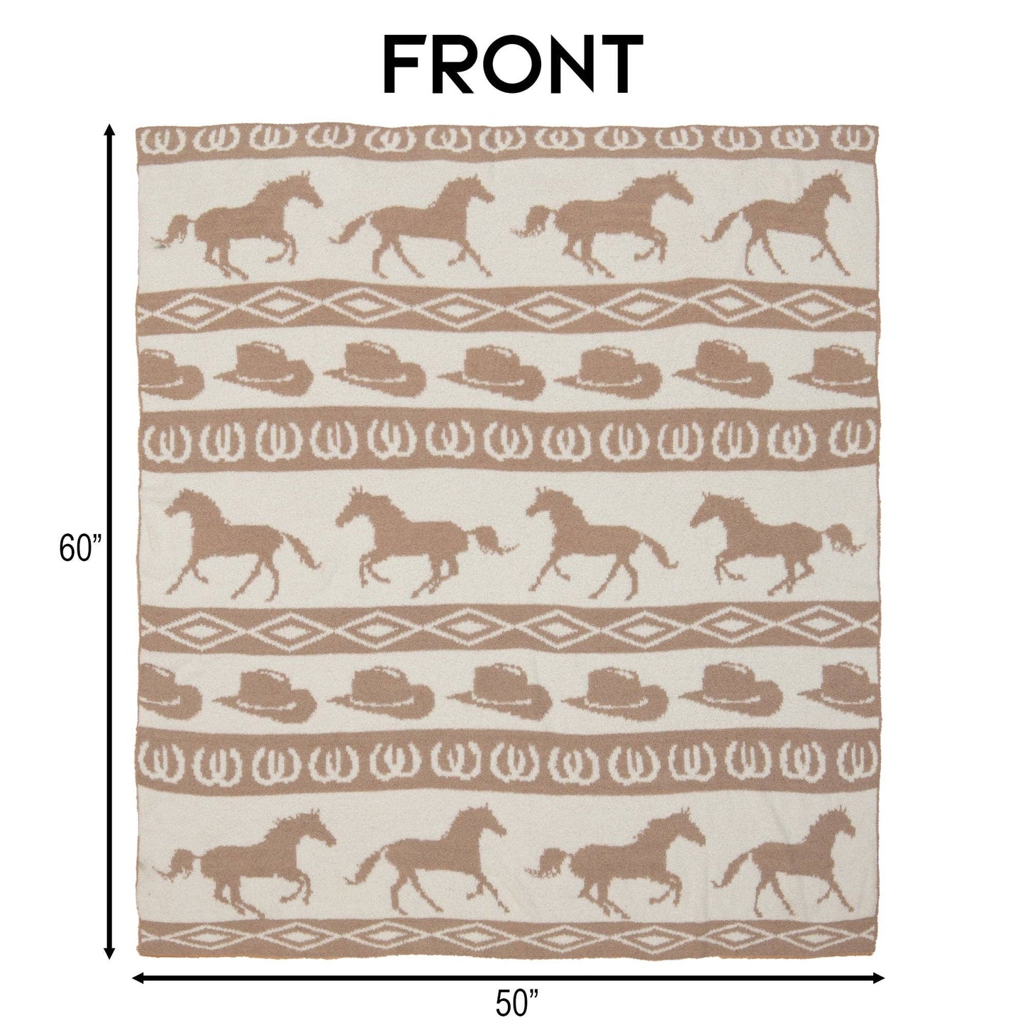 Wrangler Tan Rodeo Stretchy Throw Blanket