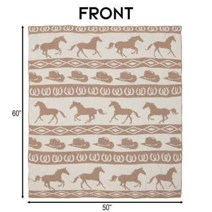 Wrangler Tan Rodeo Stretchy Throw Blanket