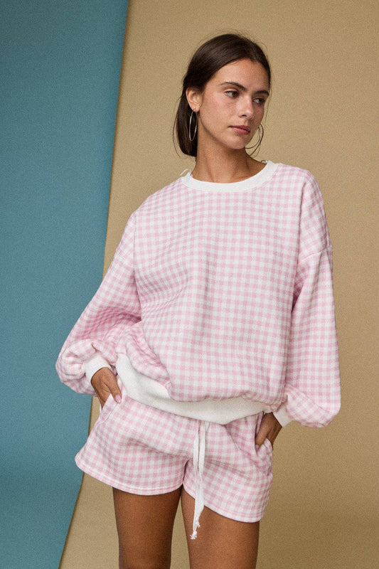 Pink Gingham Short Set
