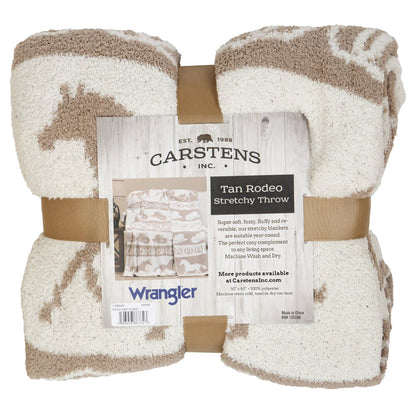 Wrangler Tan Rodeo Stretchy Throw Blanket