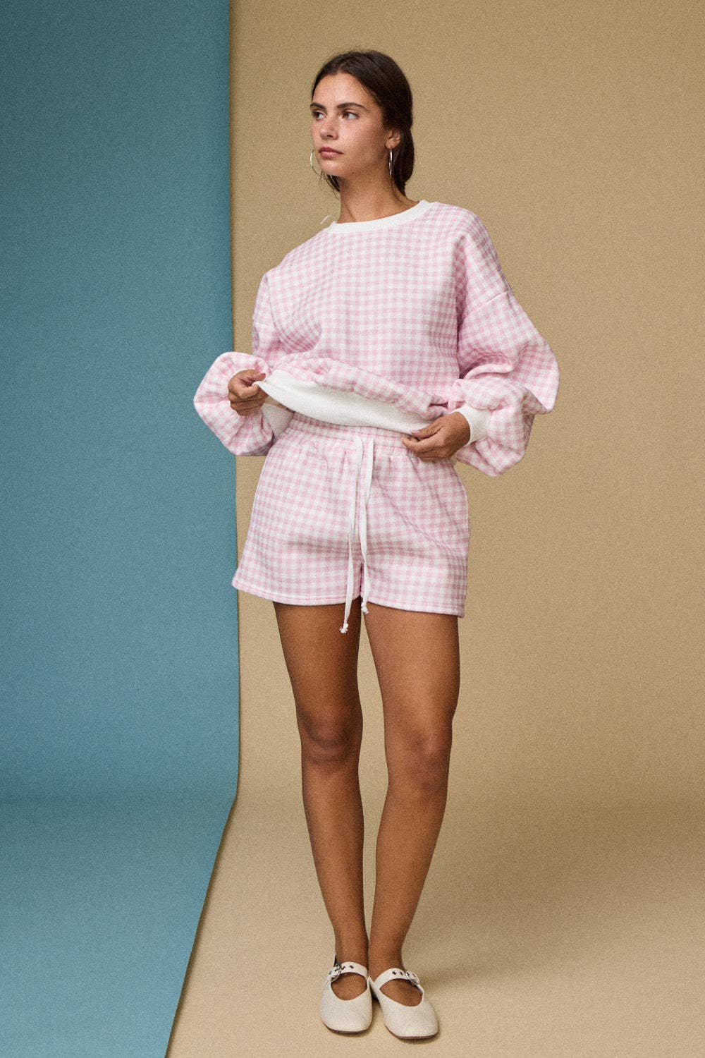 Pink Gingham Short Set