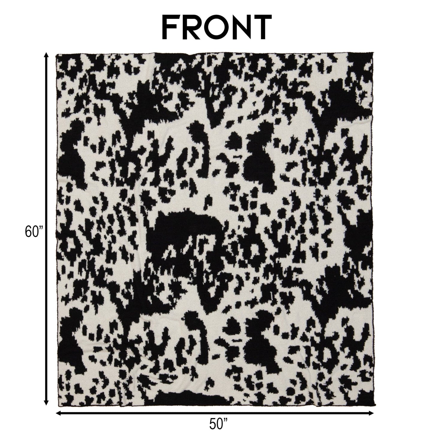 Wrangler Black & White Cowhide Stretchy Throw Blanket